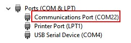 Figure3-5 Com Port display of device administrator